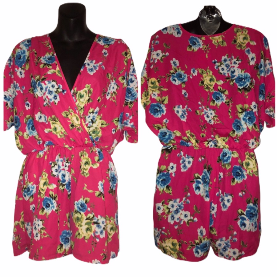 Nwt Pink Floral Romper